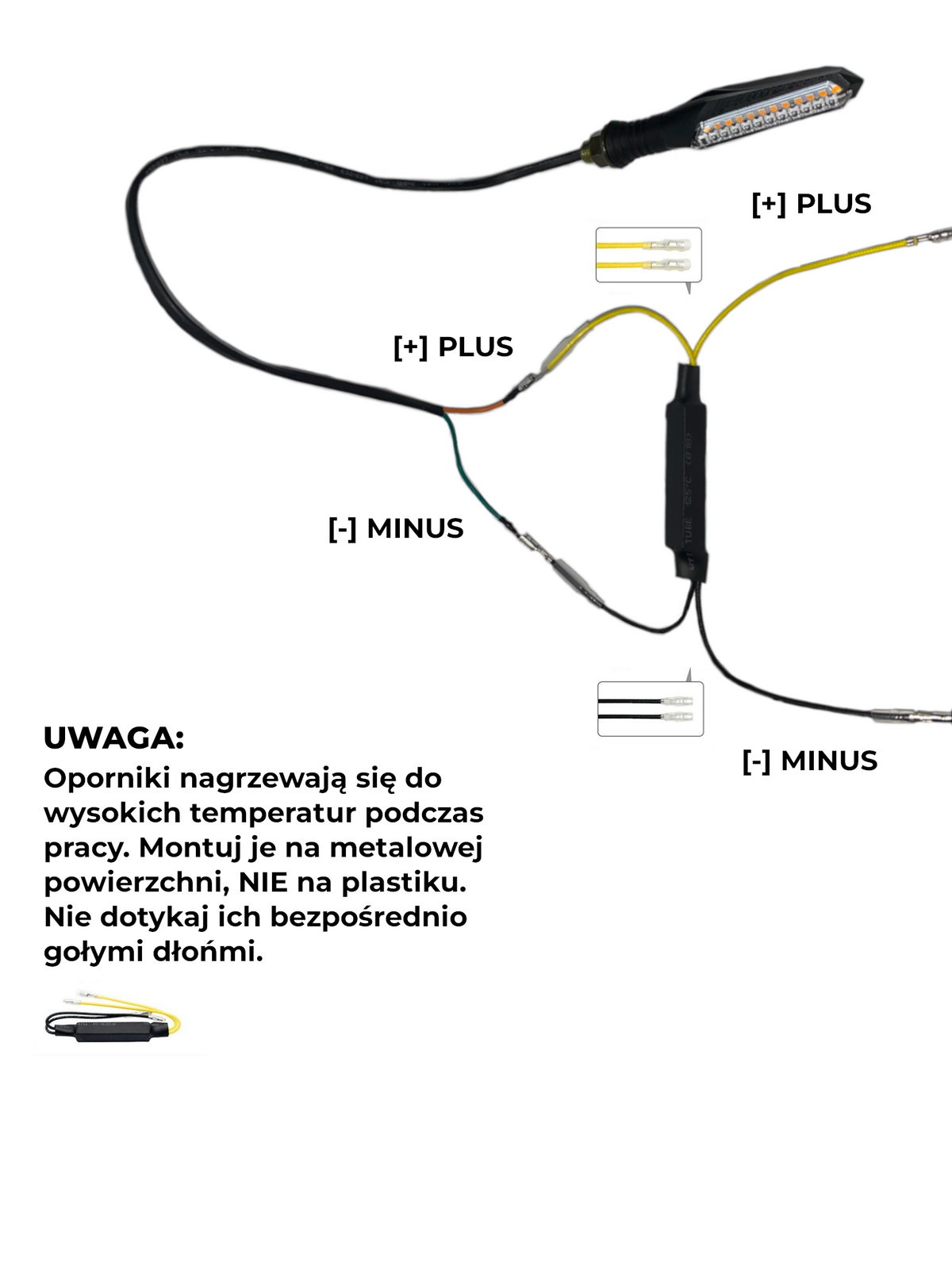 ZESTAW: Dynamiczne Kierunkowskazy LED + Oporniki (2 szt. + 2 szt.)